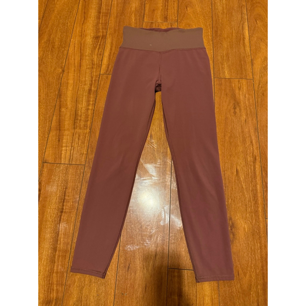 Women's Vuori Burgundy & Brown Ribbed Leggings M